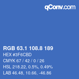 カラーコード: RGB 63.1 108.8 189 | qconv.com