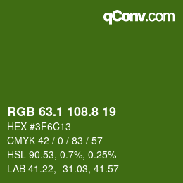 カラーコード: RGB 63.1 108.8 19 | qconv.com