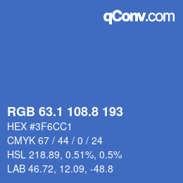Color code: RGB 63.1 108.8 193 | qconv.com