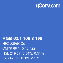 Farbcode: RGB 63.1 108.8 198 | qconv.com