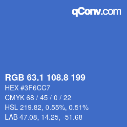 カラーコード: RGB 63.1 108.8 199 | qconv.com