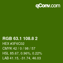 カラーコード: RGB 63.1 108.8 2 | qconv.com