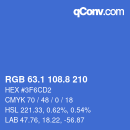 Color code: RGB 63.1 108.8 210 | qconv.com