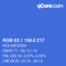 Color code: RGB 63.1 108.8 217 | qconv.com