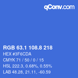 Color code: RGB 63.1 108.8 218 | qconv.com