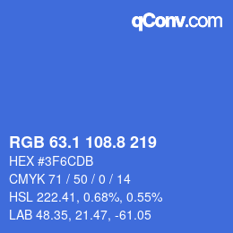 Color code: RGB 63.1 108.8 219 | qconv.com