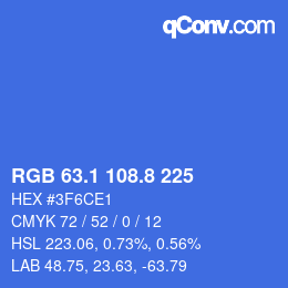 カラーコード: RGB 63.1 108.8 225 | qconv.com