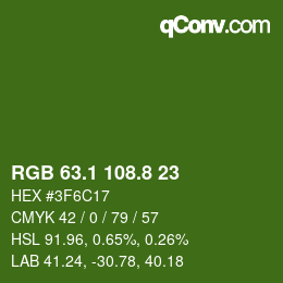 カラーコード: RGB 63.1 108.8 23 | qconv.com