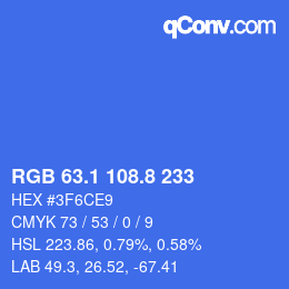 カラーコード: RGB 63.1 108.8 233 | qconv.com