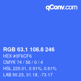 カラーコード: RGB 63.1 108.8 246 | qconv.com