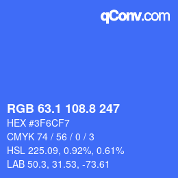 カラーコード: RGB 63.1 108.8 247 | qconv.com