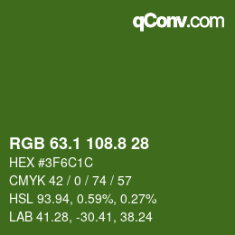 カラーコード: RGB 63.1 108.8 28 | qconv.com