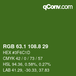 カラーコード: RGB 63.1 108.8 29 | qconv.com