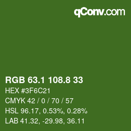 カラーコード: RGB 63.1 108.8 33 | qconv.com