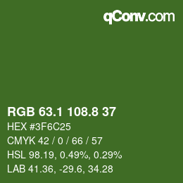 カラーコード: RGB 63.1 108.8 37 | qconv.com