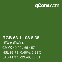 カラーコード: RGB 63.1 108.8 38 | qconv.com