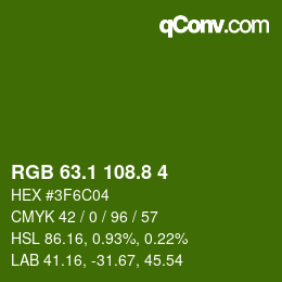 カラーコード: RGB 63.1 108.8 4 | qconv.com