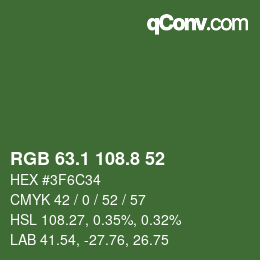 カラーコード: RGB 63.1 108.8 52 | qconv.com