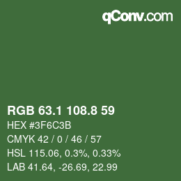 カラーコード: RGB 63.1 108.8 59 | qconv.com