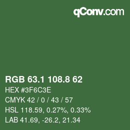 カラーコード: RGB 63.1 108.8 62 | qconv.com