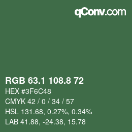 Color code: RGB 63.1 108.8 72 | qconv.com