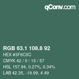 Color code: RGB 63.1 108.8 92 | qconv.com