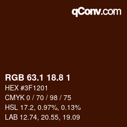 Color code: RGB 63.1 18.8 1 | qconv.com