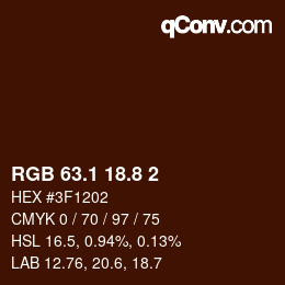 カラーコード: RGB 63.1 18.8 2 | qconv.com