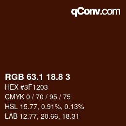 カラーコード: RGB 63.1 18.8 3 | qconv.com