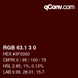 カラーコード: RGB 63.1 3 0 | qconv.com