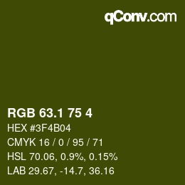 カラーコード: RGB 63.1 75 4 | qconv.com