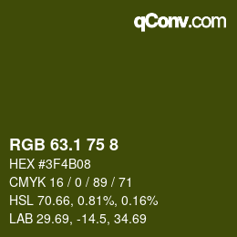カラーコード: RGB 63.1 75 8 | qconv.com