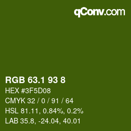 カラーコード: RGB 63.1 93 8 | qconv.com