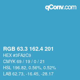 カラーコード: RGB 63.3 162.4 201 | qconv.com