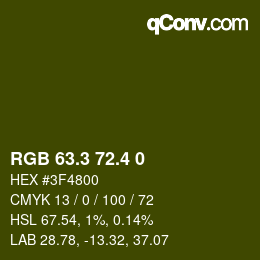 カラーコード: RGB 63.3 72.4 0 | qconv.com