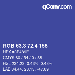 カラーコード: RGB 63.3 72.4 158 | qconv.com