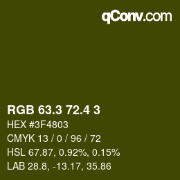 カラーコード: RGB 63.3 72.4 3 | qconv.com