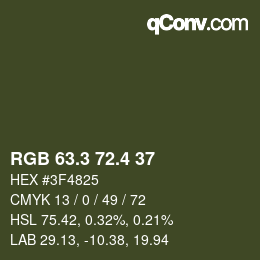 カラーコード: RGB 63.3 72.4 37 | qconv.com