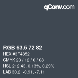 カラーコード: RGB 63.5 72 82 | qconv.com