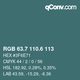 カラーコード: RGB 63.7 110.6 113 | qconv.com
