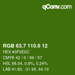 カラーコード: RGB 63.7 110.6 12 | qconv.com