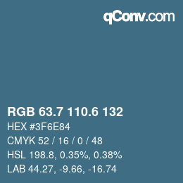 カラーコード: RGB 63.7 110.6 132 | qconv.com