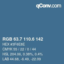 カラーコード: RGB 63.7 110.6 142 | qconv.com
