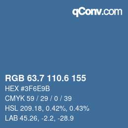 カラーコード: RGB 63.7 110.6 155 | qconv.com