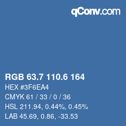 カラーコード: RGB 63.7 110.6 164 | qconv.com