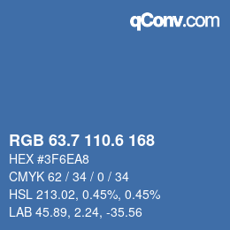 カラーコード: RGB 63.7 110.6 168 | qconv.com