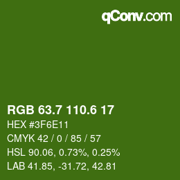 カラーコード: RGB 63.7 110.6 17 | qconv.com
