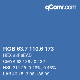 カラーコード: RGB 63.7 110.6 173 | qconv.com