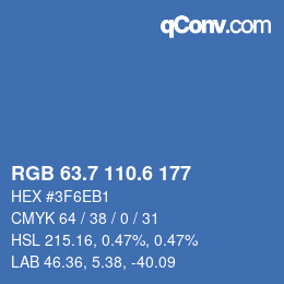 カラーコード: RGB 63.7 110.6 177 | qconv.com