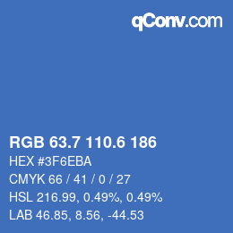 カラーコード: RGB 63.7 110.6 186 | qconv.com